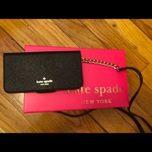 Black Kate Spade iPhone X Case and Wallet
